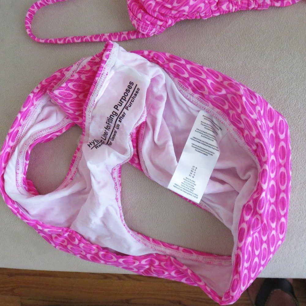 Pink Print String Bikini, Size M - Picture 5 of 5